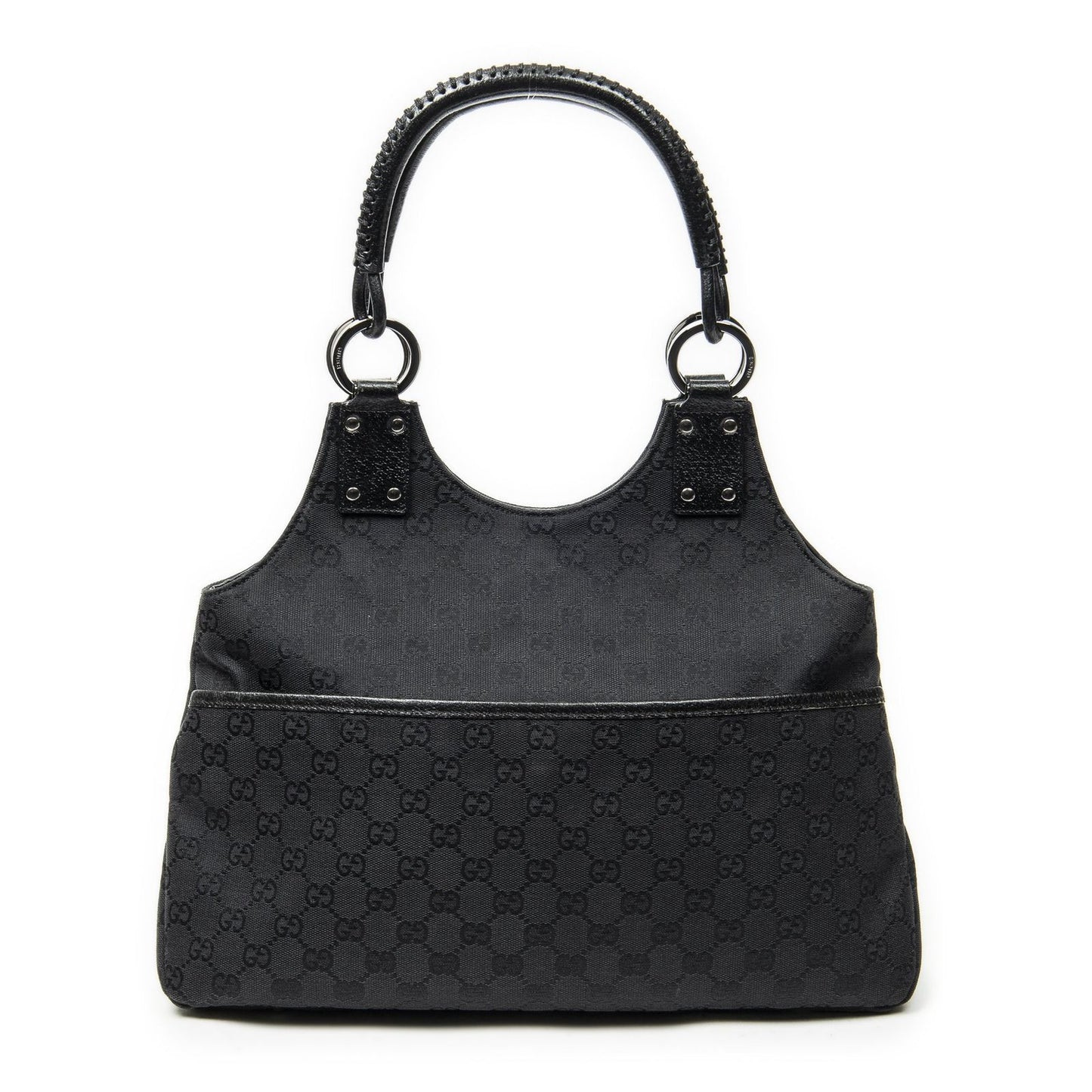 Gucci Medium Boy Black GG Canvas Shoulder Bag