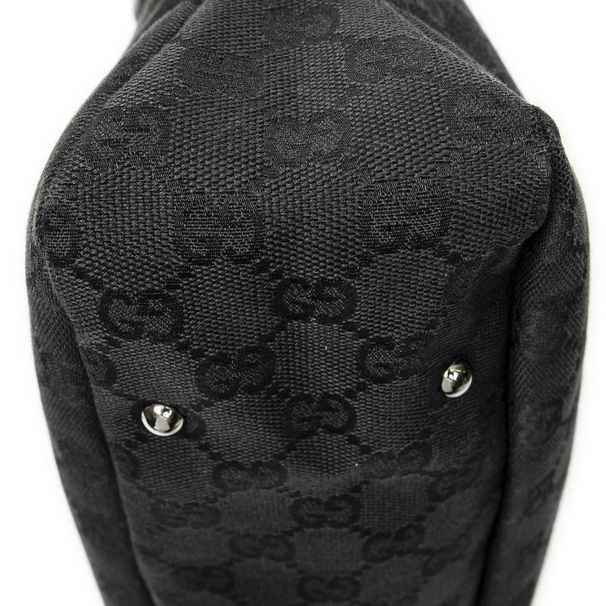 Gucci Medium Boy Black GG Canvas Shoulder Bag — view 8
