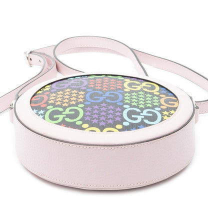 Gucci Mini GG Round Cross Belt Bag Pink Gray Leather — view 6