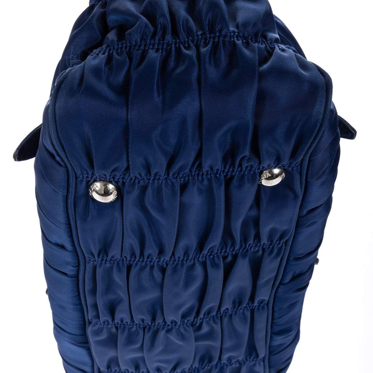 Prada Zip Shopping Tote Navy Tessuto Gaufre Canvas — view 7