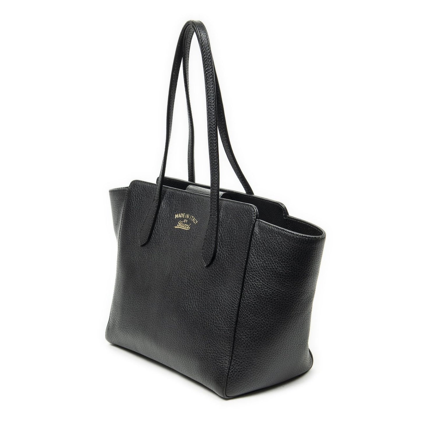 Gucci Small Swing Tote Black Grain Calfskin Leather — view 2