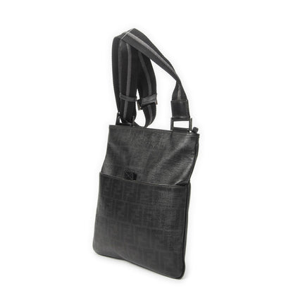 Fendi Zip Messenger Black Gray Resin Zucca Canvas — view 2