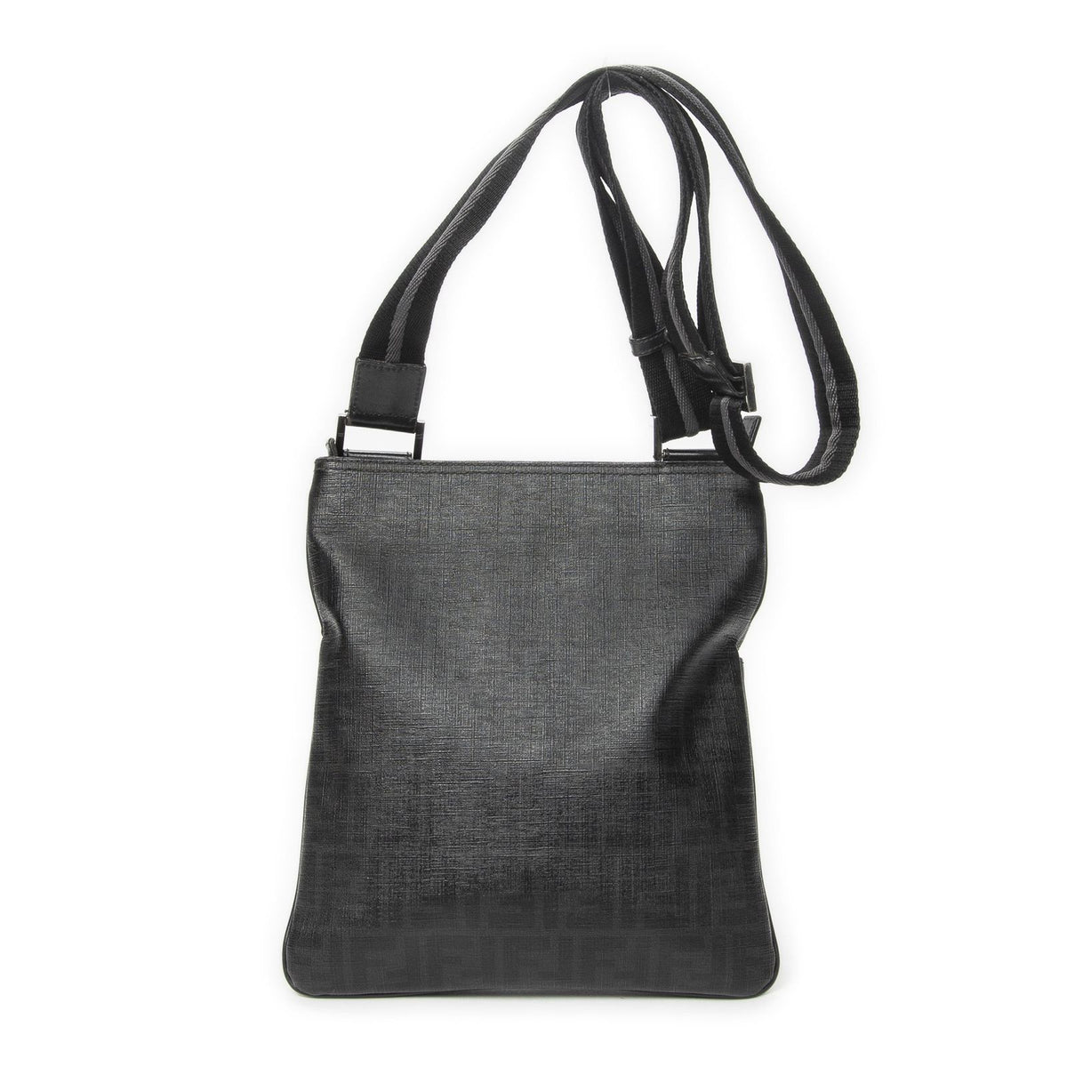 Fendi Zip Messenger Black Gray Resin Zucca Canvas — view 5