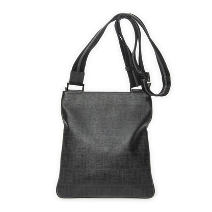 Fendi Zip Messenger Black Gray Resin Zucca Canvas — view 5