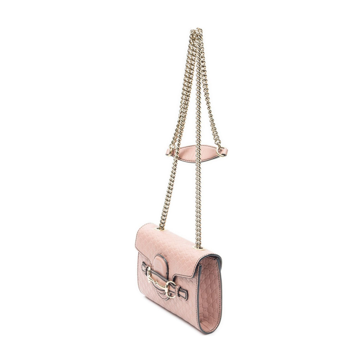 Gucci Small Emily Chain Bag Pink Micro Guccissima Leather — view 2