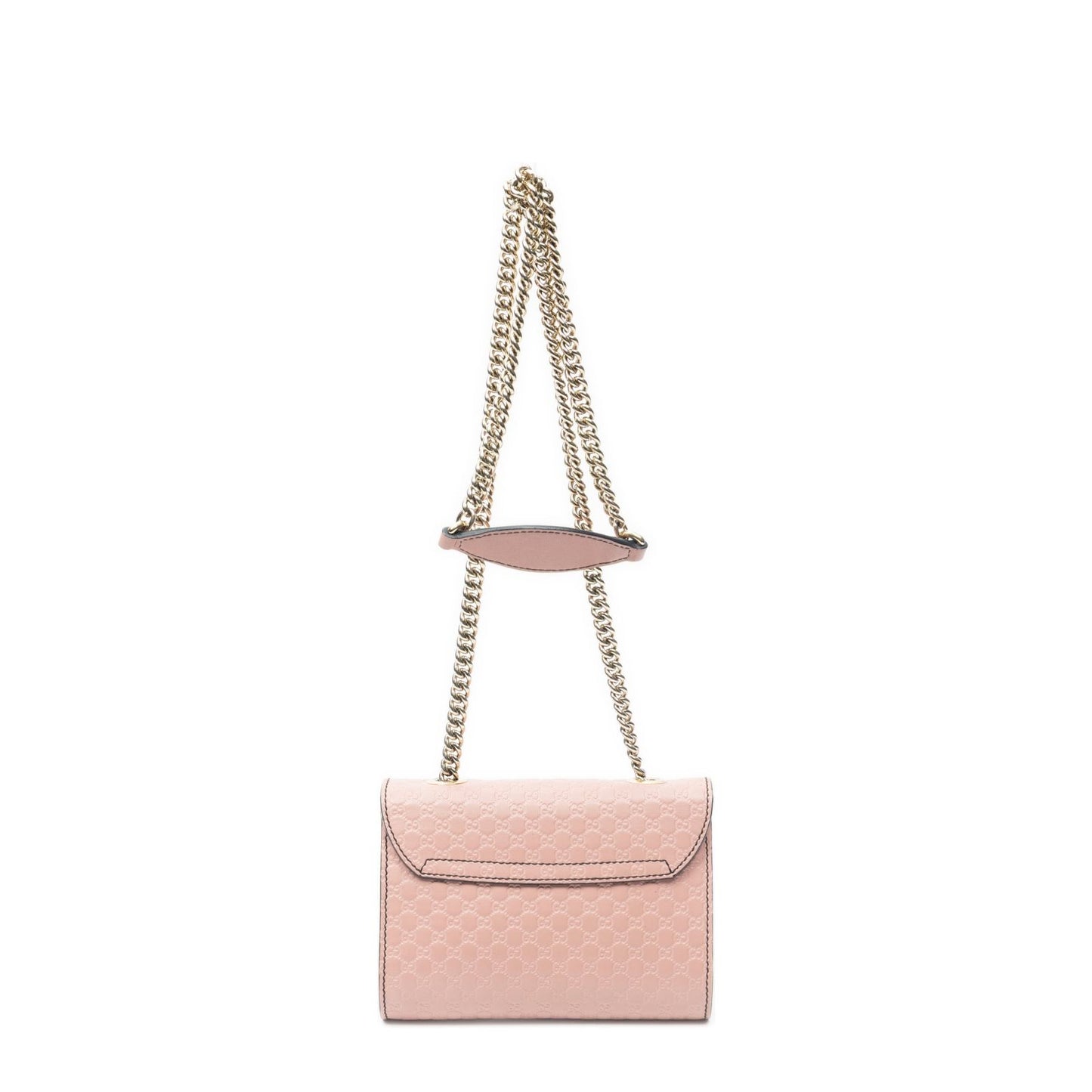 Gucci Small Emily Chain Bag Pink Micro Guccissima Leather — view 5