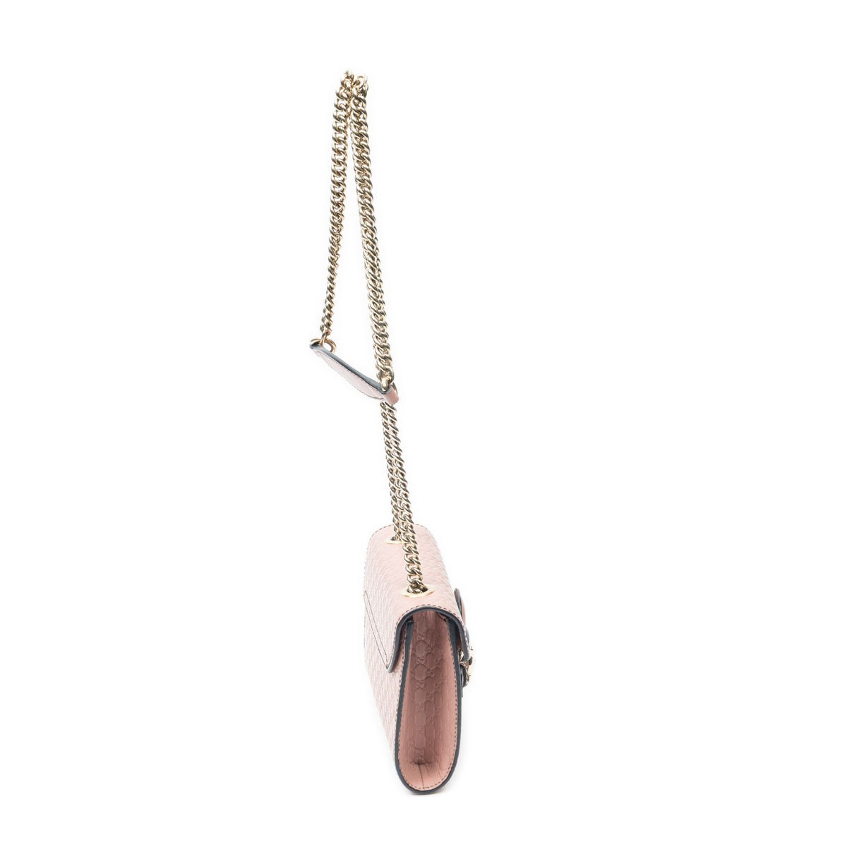 Gucci Small Emily Chain Bag Pink Micro Guccissima Leather — view 4