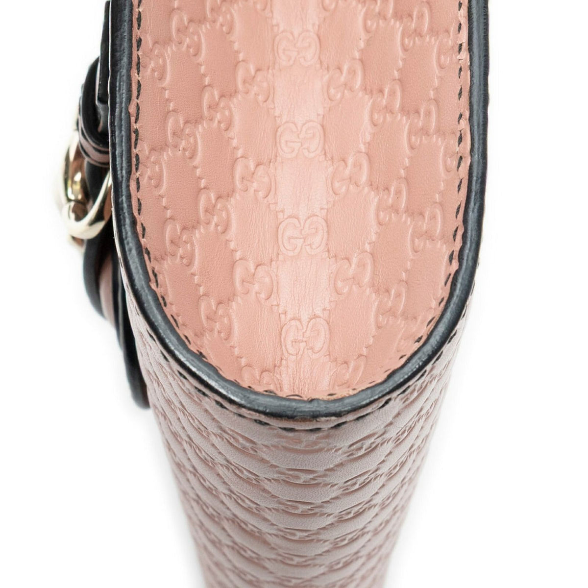 Gucci Small Emily Chain Bag Pink Micro Guccissima Leather — view 7