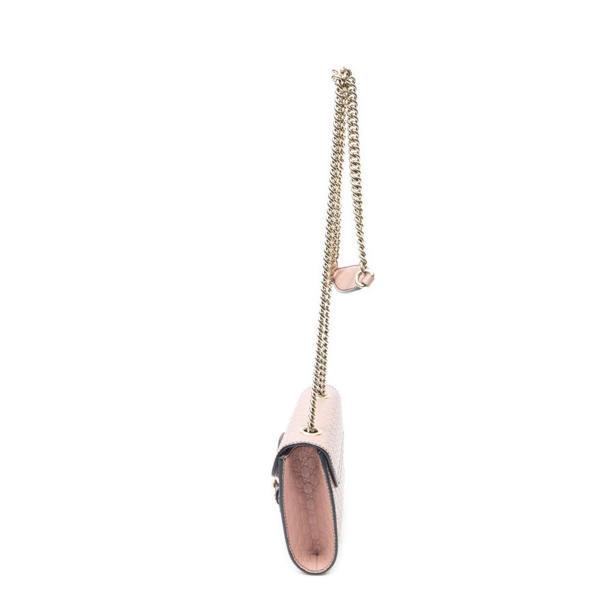 Gucci Small Emily Chain Bag Pink Micro Guccissima Leather — view 3