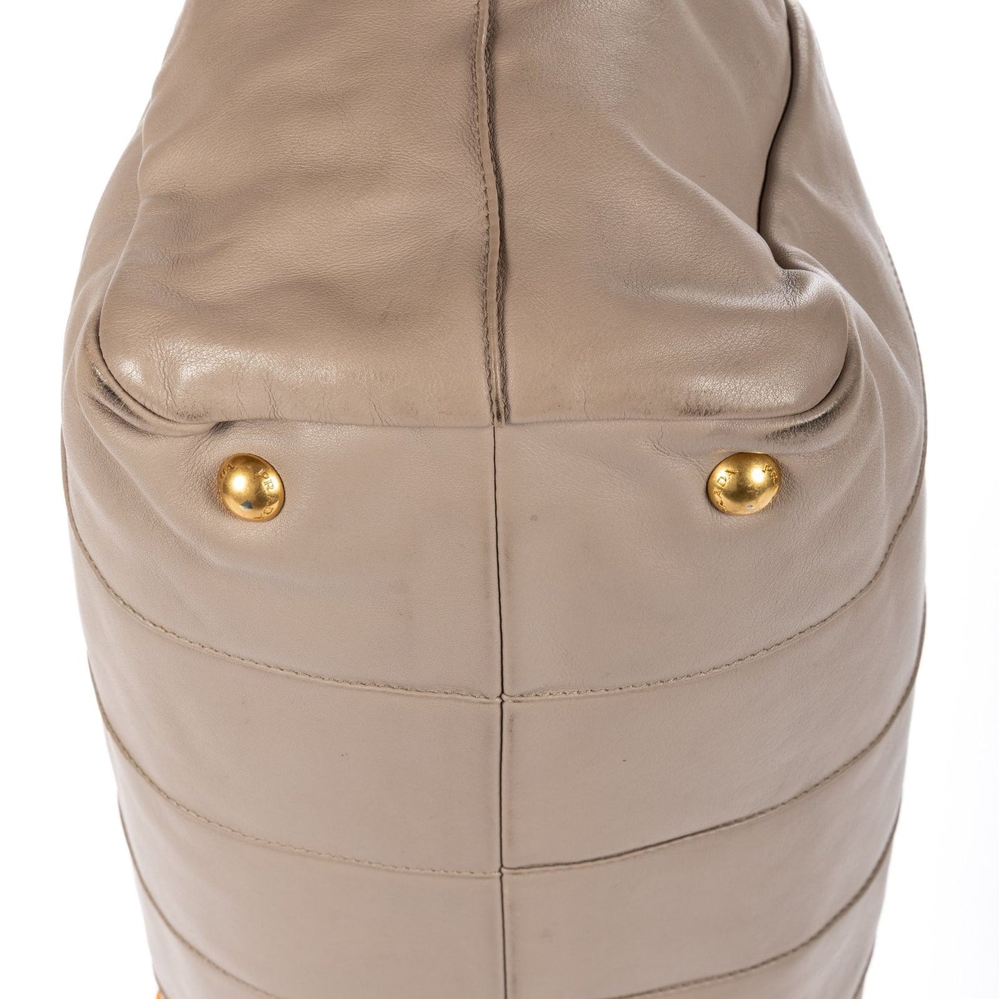Prada Pomiche Chain Handle Hobo Gray Calfskin Leather — view 7