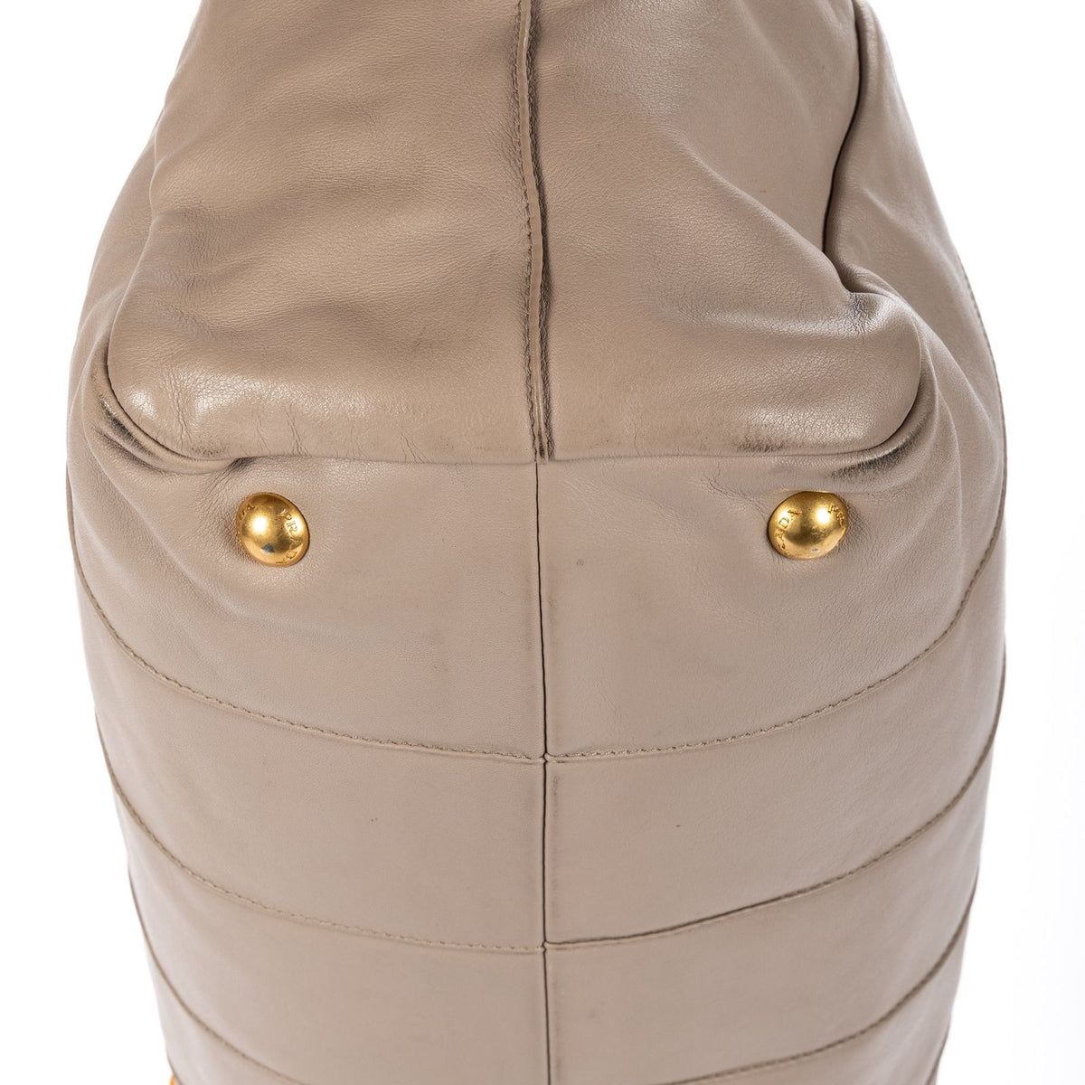 Prada Pomiche Chain Handle Hobo Gray Calfskin Leather — view 7