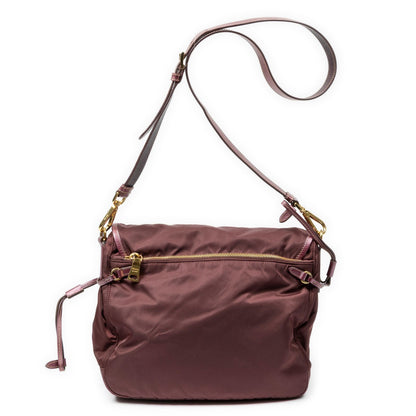 Prada Buckle Flap Messenger Bag Purple Nylon Canvas — view 5