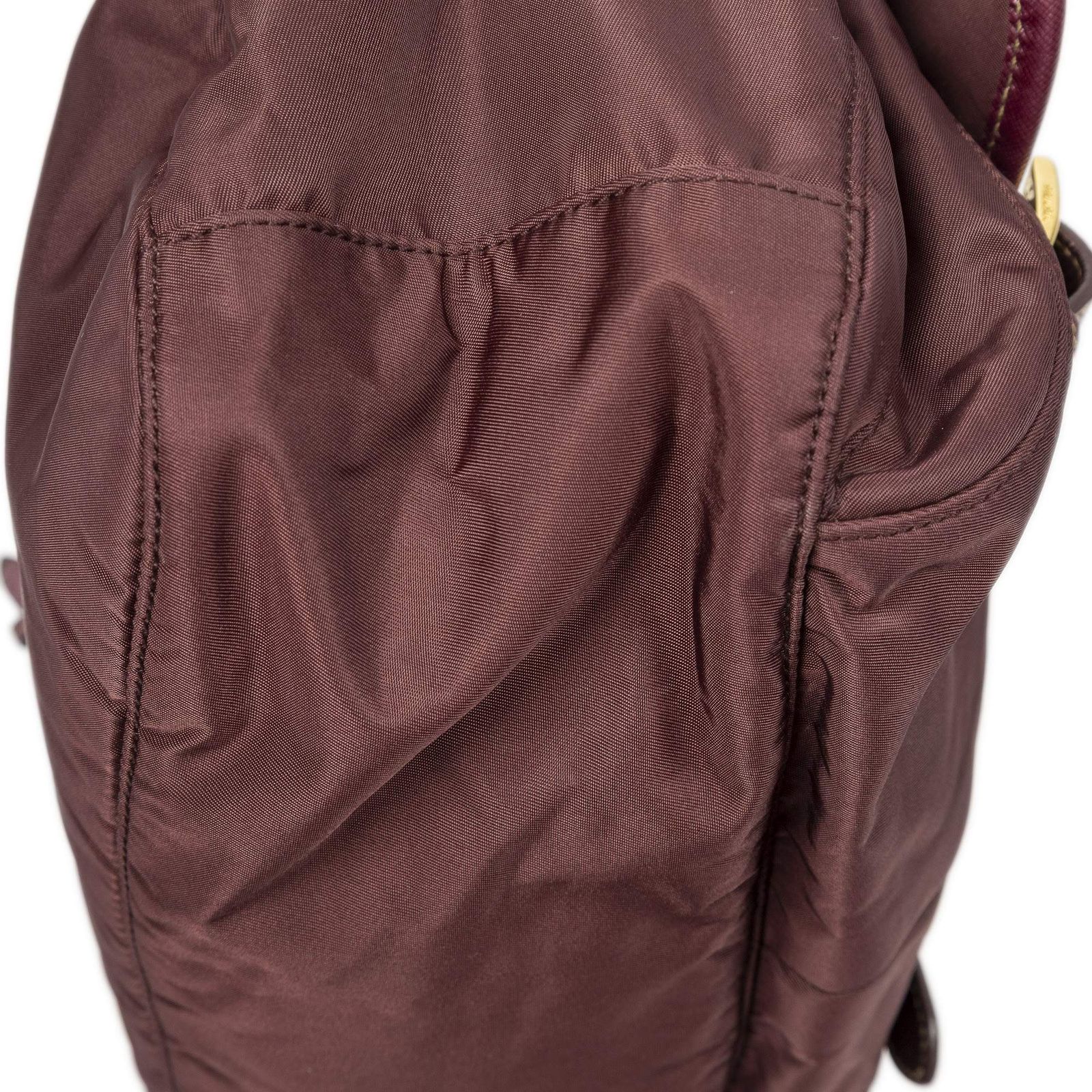 Prada Buckle Flap Messenger Bag Purple Nylon Canvas — view 8