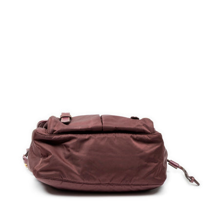 Prada Buckle Flap Messenger Bag Purple Nylon Canvas — view 6