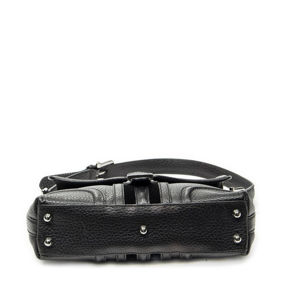 Gucci Web Treasure Flap Bag Black Grain Calfskin Leather — view 6