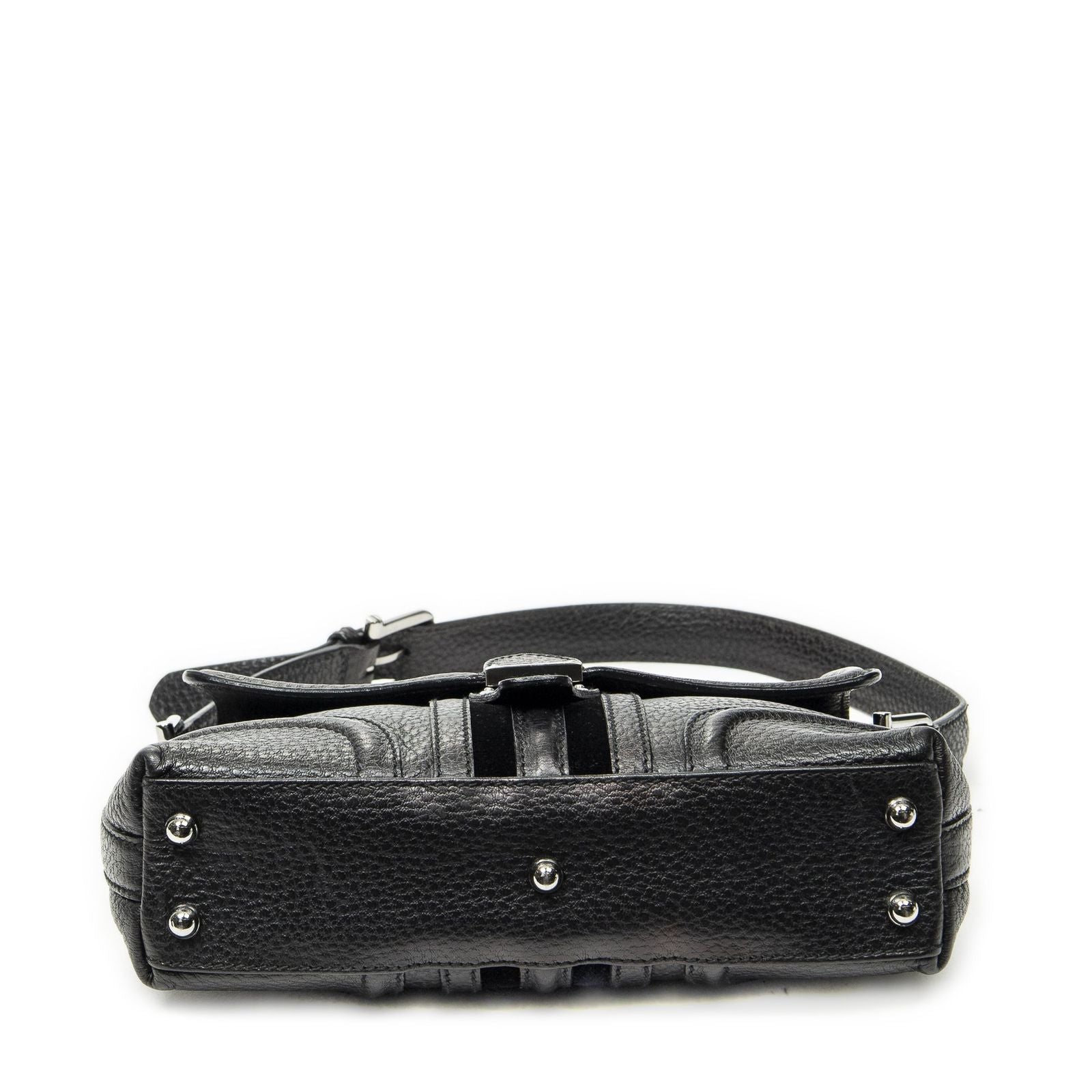 Gucci Web Treasure Flap Bag Black Grain Calfskin Leather — view 6