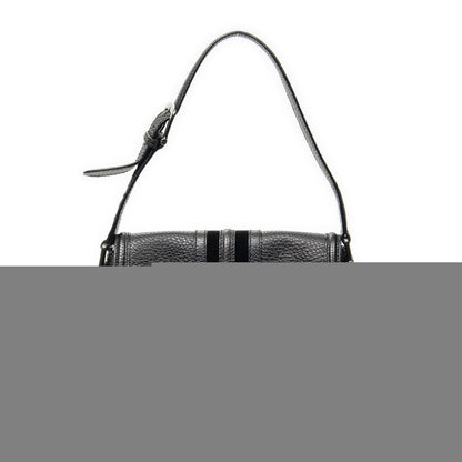 Gucci Web Treasure Flap Bag Black Grain Calfskin Leather