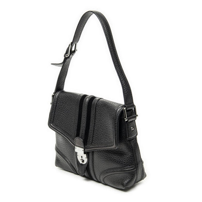 Gucci Web Treasure Flap Bag Black Grain Calfskin Leather — view 2