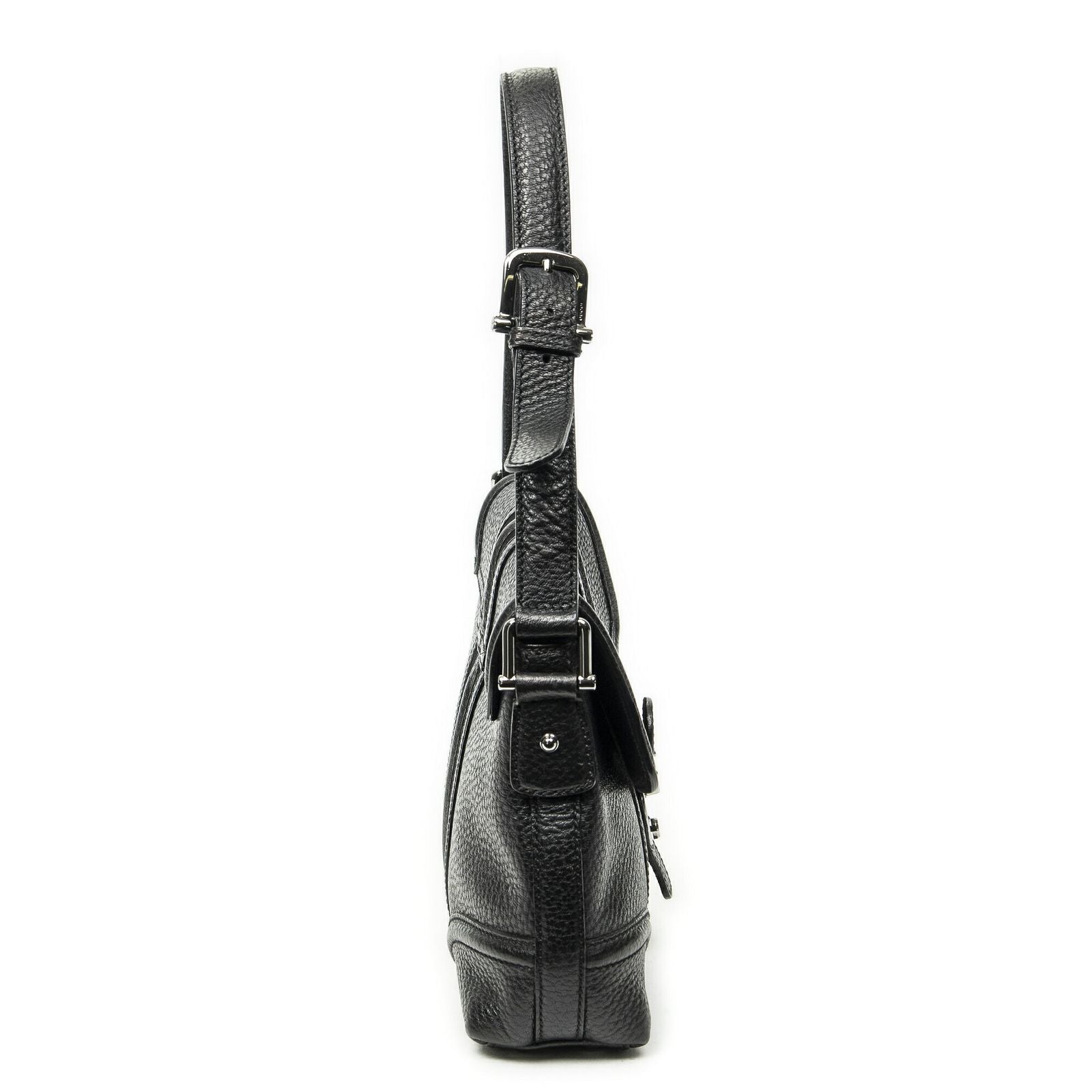 Gucci Web Treasure Flap Bag Black Grain Calfskin Leather — view 4
