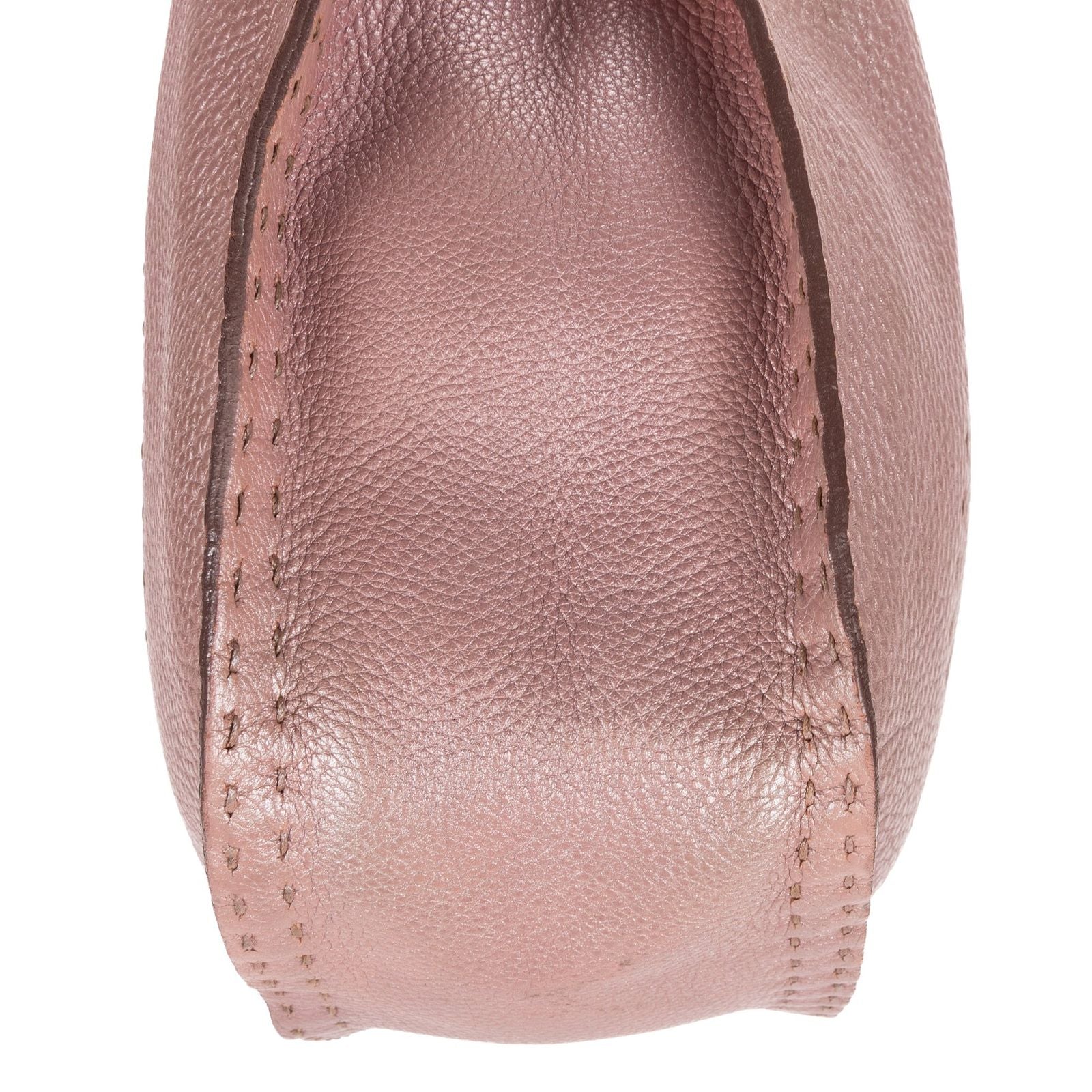 Fendi Selleria Zip Hobo Metallic Purple Grain Calfskin Leather — view 8