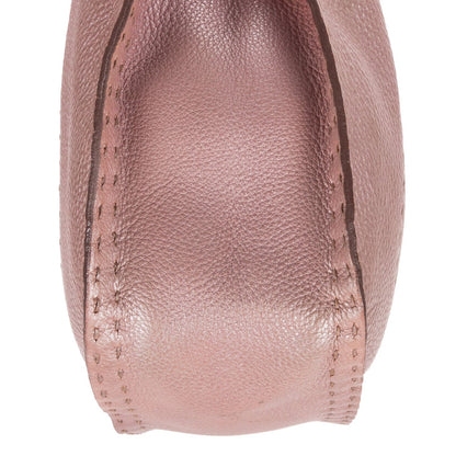 Fendi Selleria Zip Hobo Metallic Purple Grain Calfskin Leather — view 8