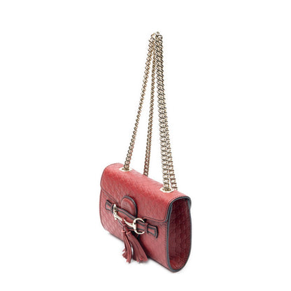 Gucci Small Emily Chain Bag Red Guccissima — view 2
