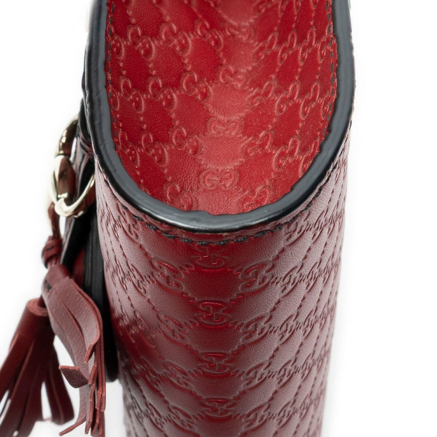 Gucci Small Emily Chain Bag Red Guccissima — view 8