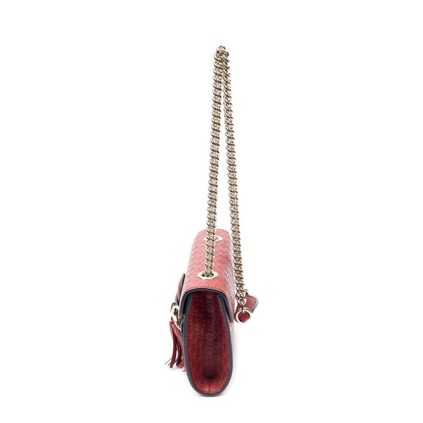 Gucci Small Emily Chain Bag Red Guccissima — view 3