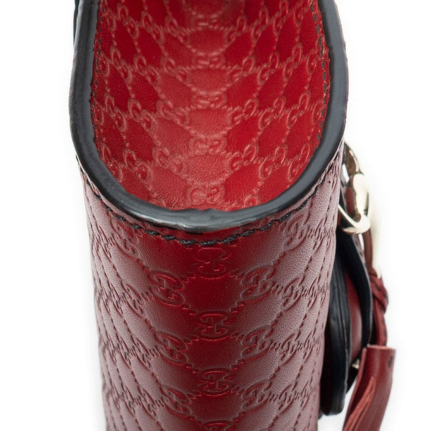 Gucci Small Emily Chain Bag Red Guccissima — view 7
