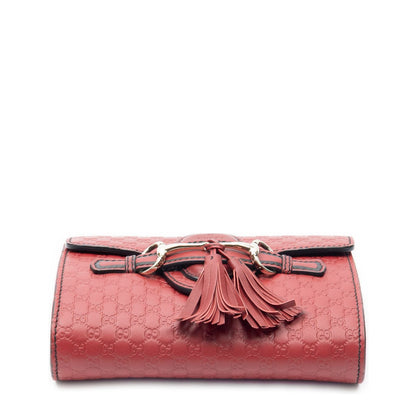 Gucci Small Emily Chain Bag Red Guccissima — view 6