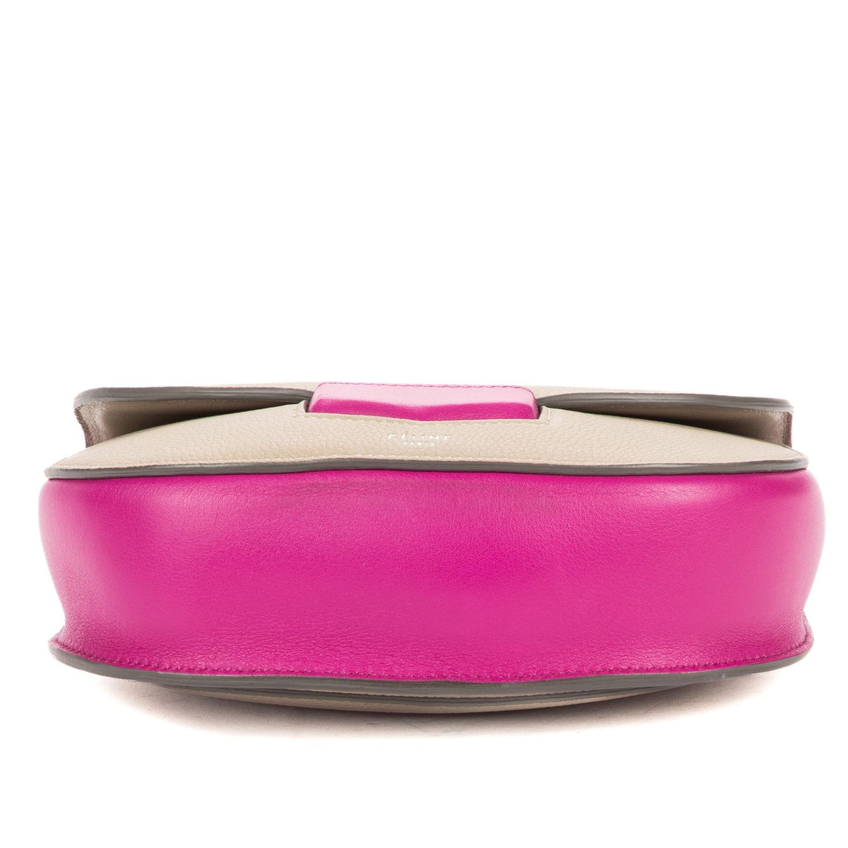 Celine Mini Bicolor Trotteur Cross Belt Bag Gray Pink Grain Calfskin Leather — view 6