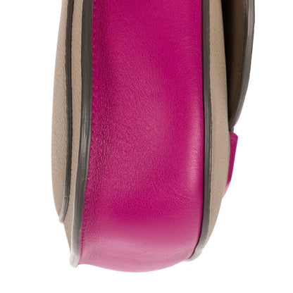 Celine Mini Bicolor Trotteur Cross Belt Bag Gray Pink Grain Calfskin Leather — view 8