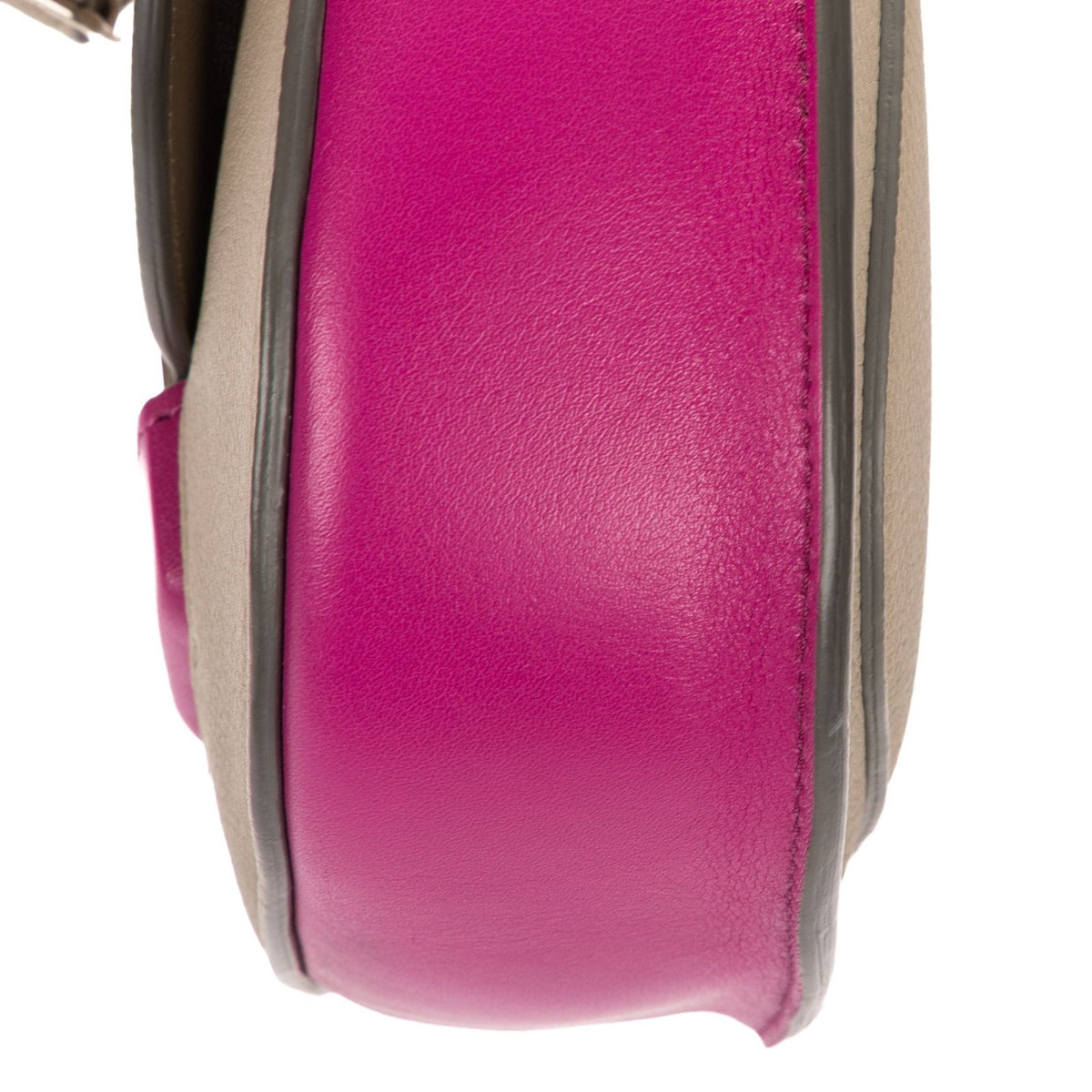 Celine Mini Bicolor Trotteur Cross Belt Bag Gray Pink Grain Calfskin Leather — view 7