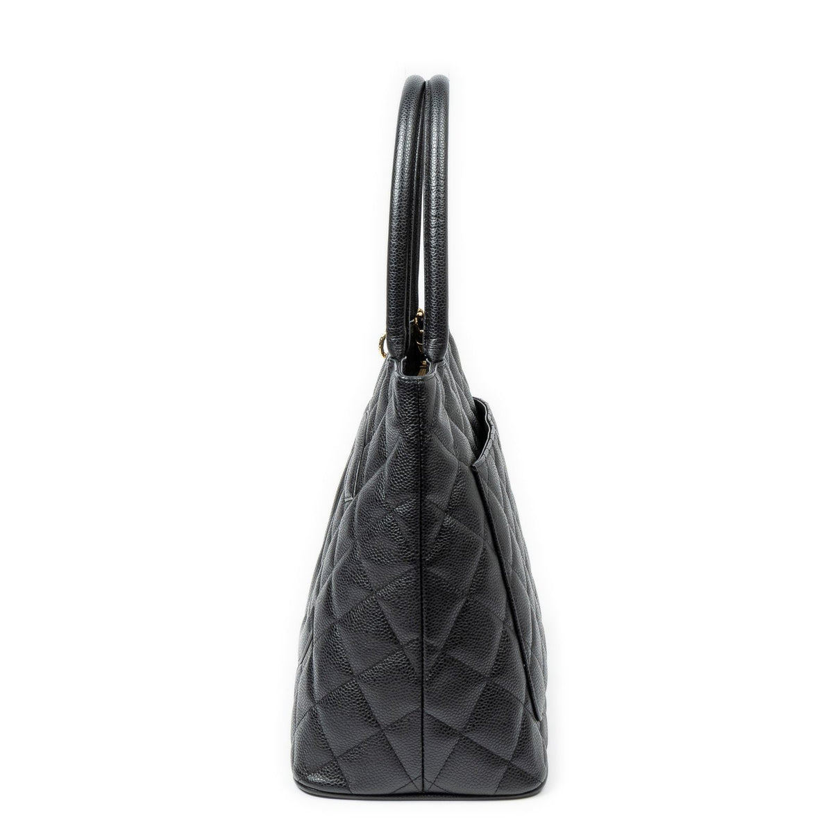 Chanel Timeless Medallion Tote Black Quilted Caviar Leather — view 3