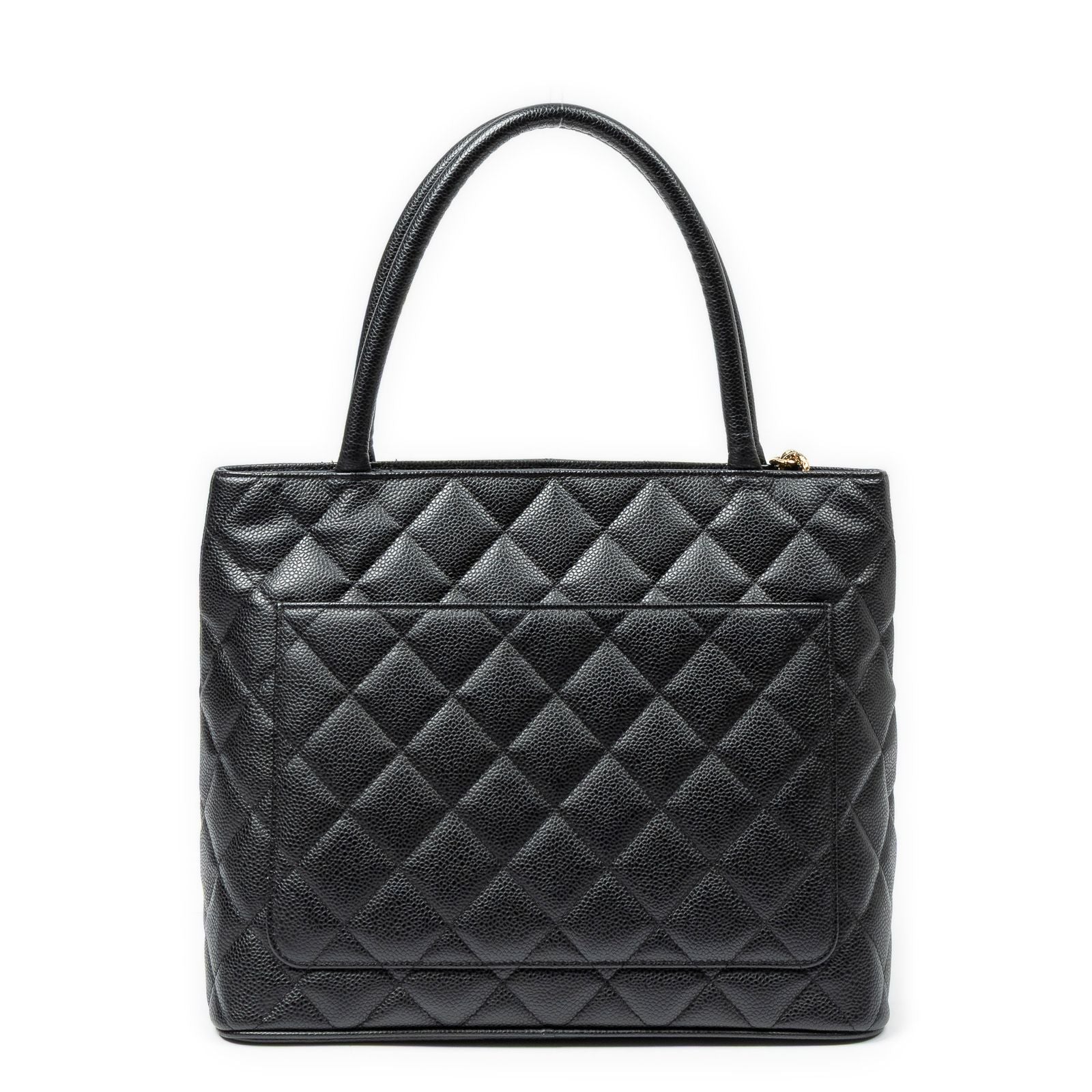 Chanel Timeless Medallion Tote Black Quilted Caviar Leather — view 5
