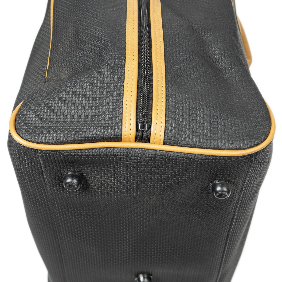 Saint Laurent Vintage Medium Travel Boston Black Tan Canvas Handbag — view 8