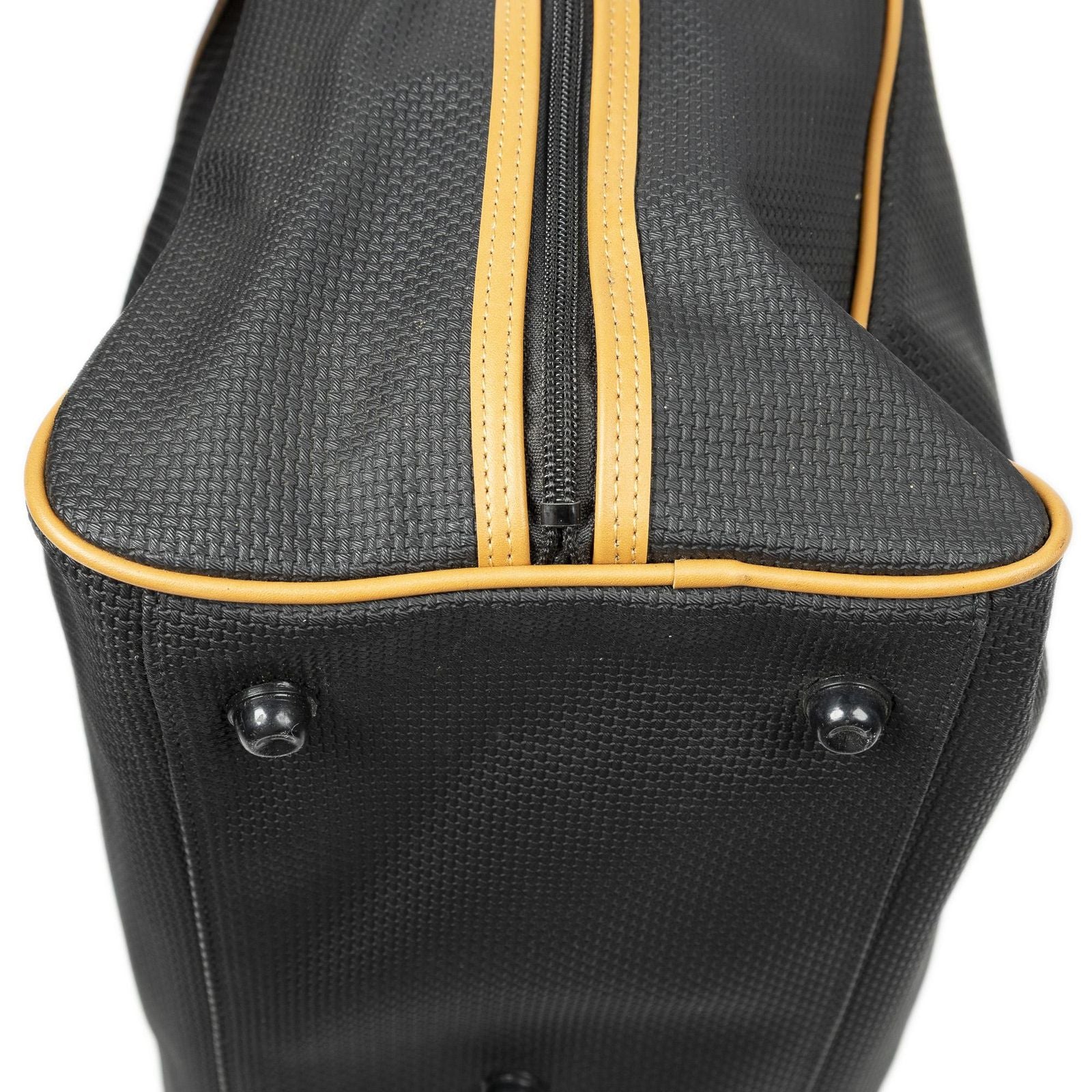 Saint Laurent Vintage Medium Travel Boston Black Tan Canvas Handbag — view 7