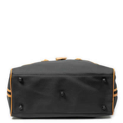 Saint Laurent Vintage Medium Travel Boston Black Tan Canvas Handbag — view 6