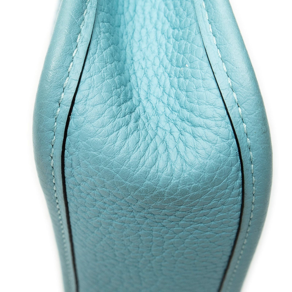 Hermes Evelyne Turquoise Clemence Leather Shoulder Bag — view 7