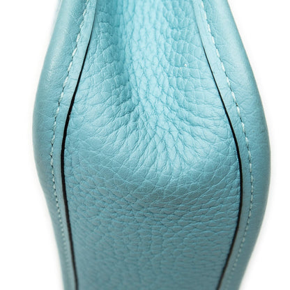 Hermes Evelyne Turquoise Clemence Leather Shoulder Bag — view 7
