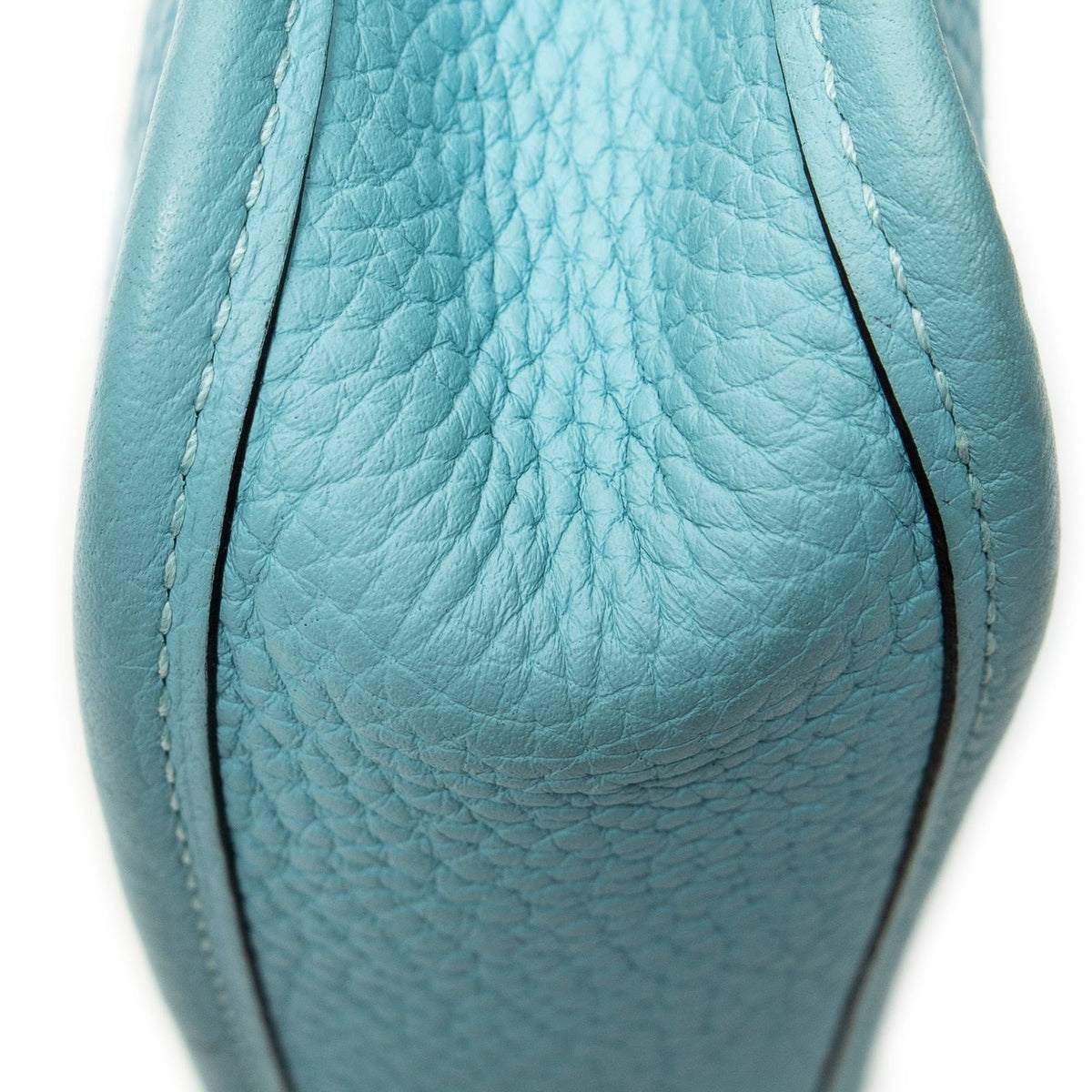 Hermes Evelyne Turquoise Clemence Leather Shoulder Bag — view 8