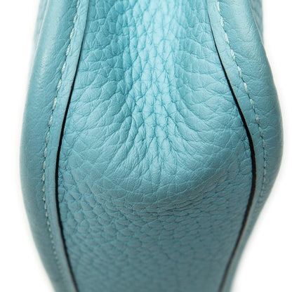 Hermes Evelyne Turquoise Clemence Leather Shoulder Bag — view 8