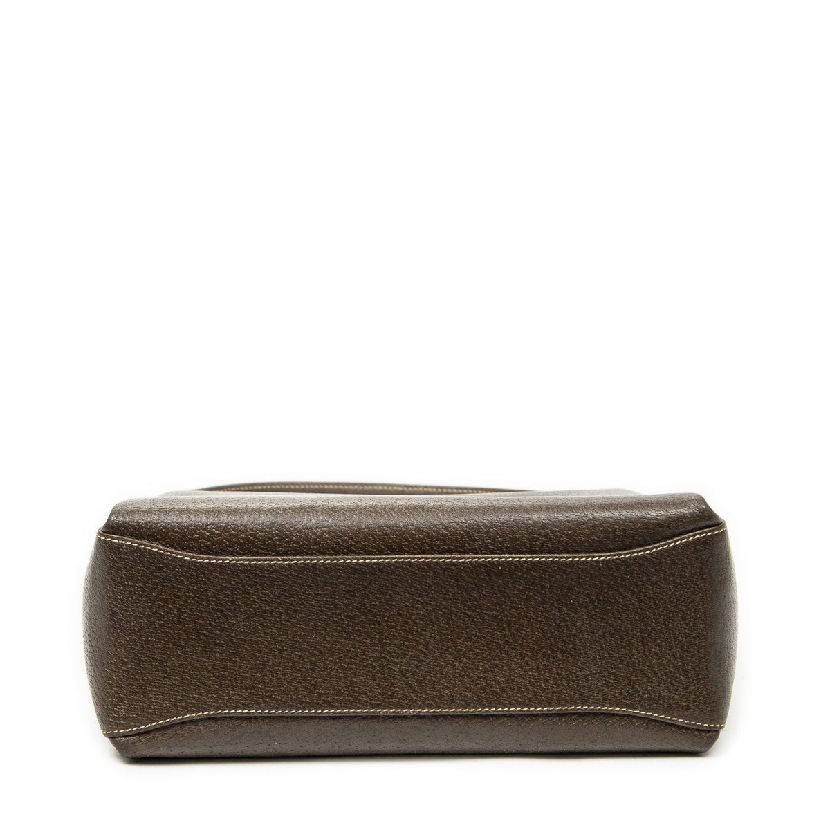 Gucci Vintage Flap Bag Top Handle Brown Grain Calfskin Leather — view 6