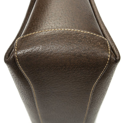 Gucci Vintage Flap Bag Top Handle Brown Grain Calfskin Leather — view 8
