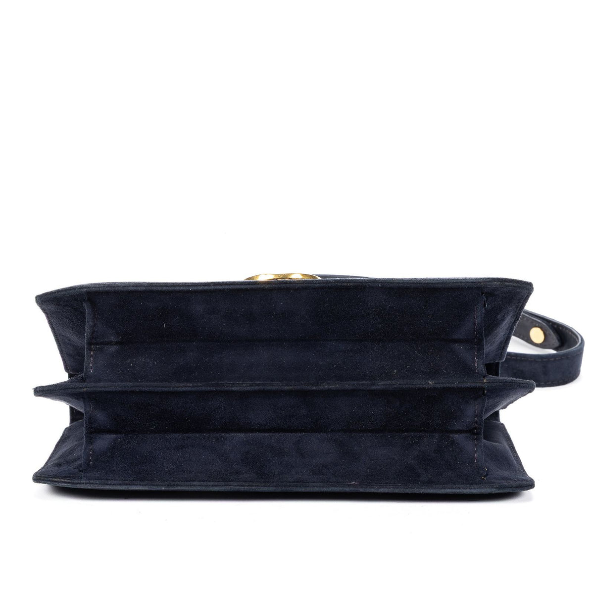 Gucci Vintage Flap Bag Navy Suede Leather — view 6