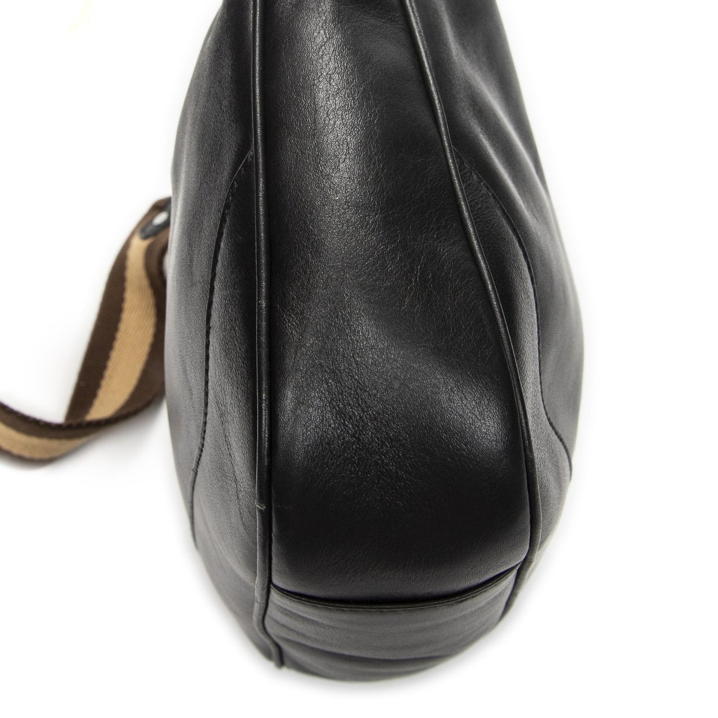 Gucci Vintage Bamboo Handle Tote Black Smooth Leather — view 7