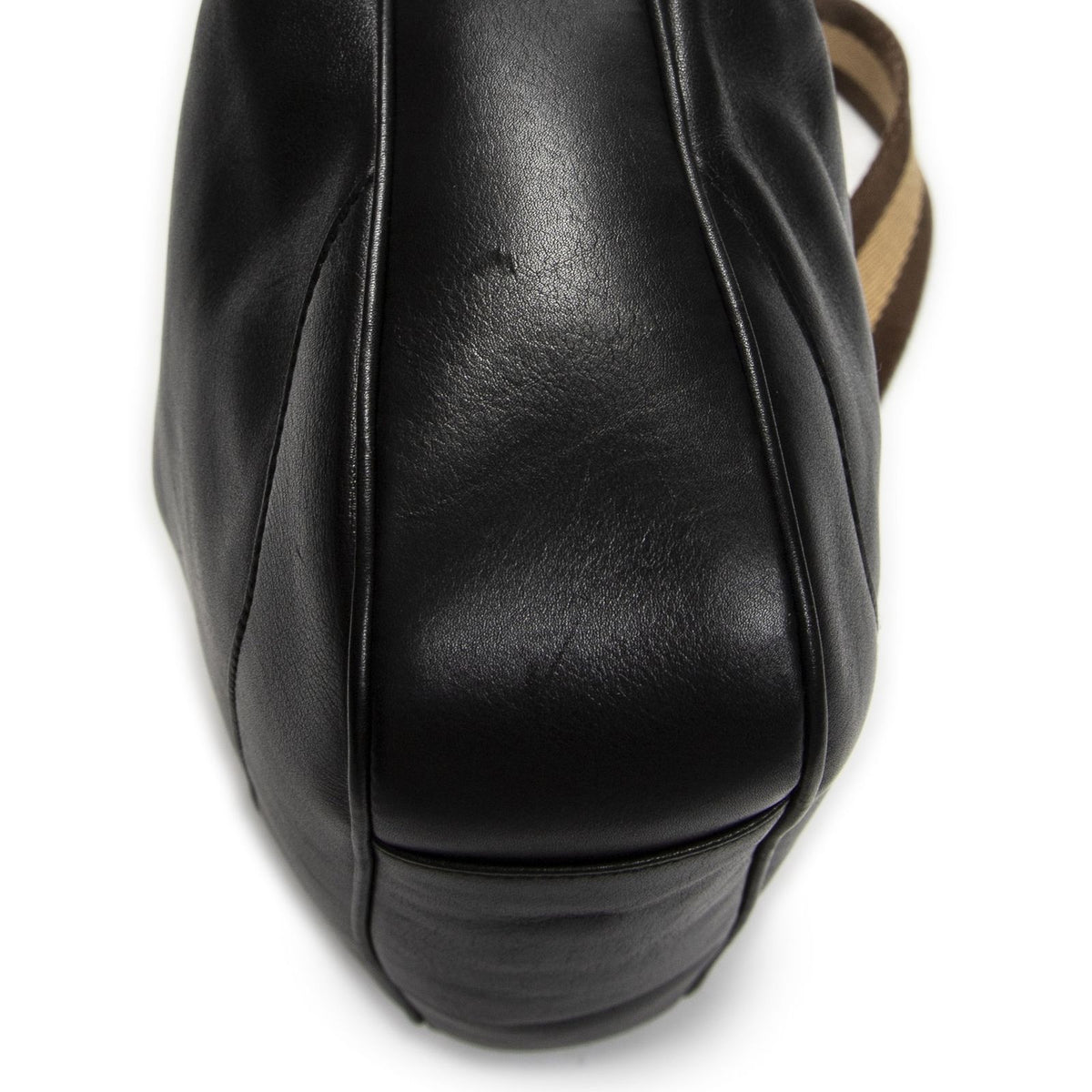 Gucci Vintage Bamboo Handle Tote Black Smooth Leather — view 8