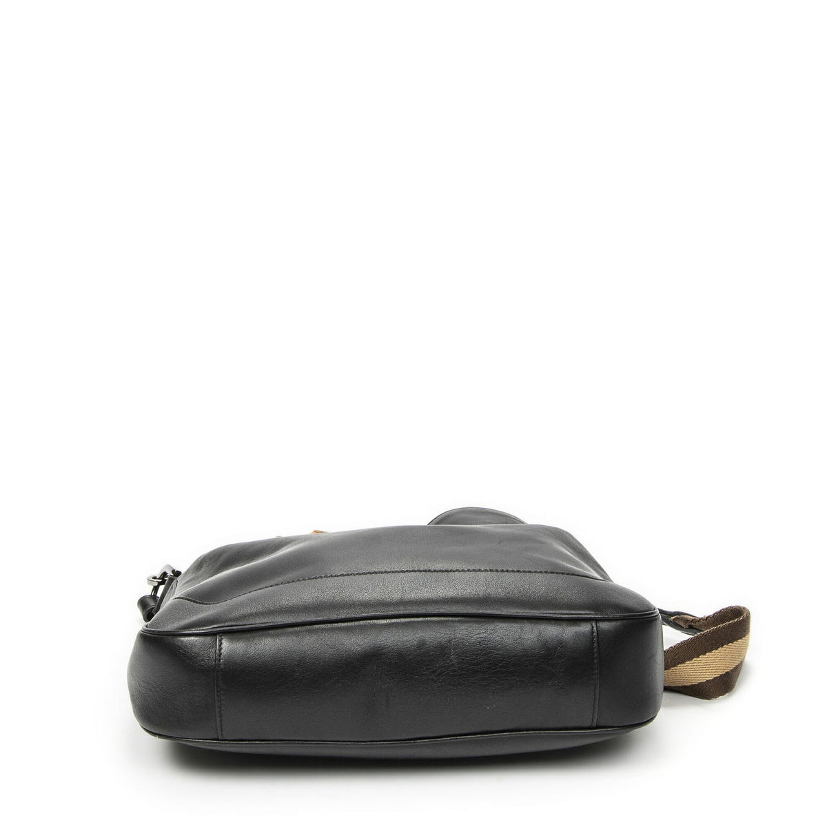 Gucci Vintage Bamboo Handle Tote Black Smooth Leather — view 6