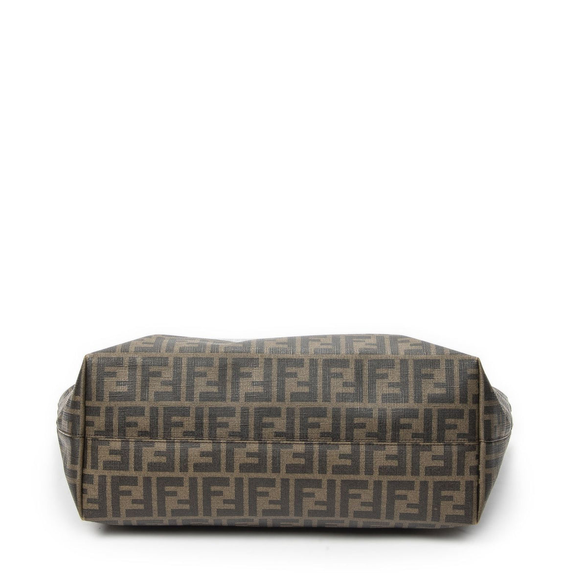 Fendi Roll Zip Tote Brown Black Resin Zucca Canvas — view 6