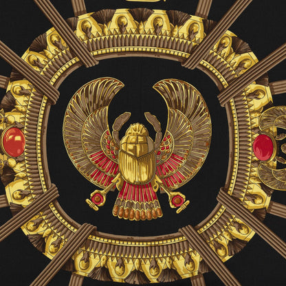 Hermes Scarf Red Black Goldtwill Silk — view 3